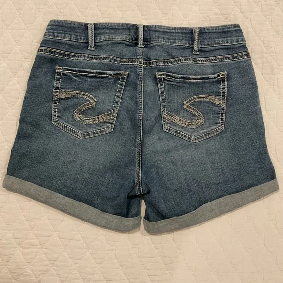 Silver Jeans SUKI Indigo Cuffed Shorts 16W - Picture 4 of 13